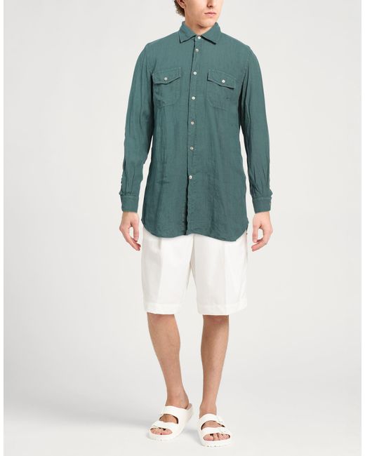 Camisa Boglioli de hombre de color Green