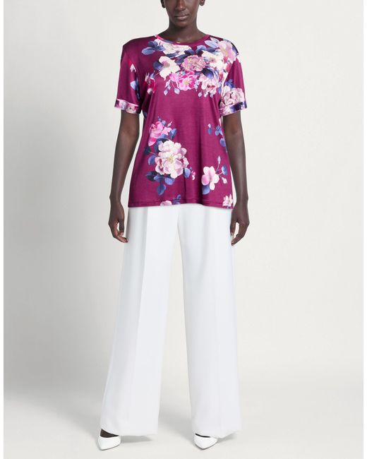 LEONARD Paris Pink Plum T-Shirt Silk