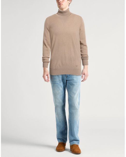 Emporio Armani Natural Sand Turtleneck Cashmere for men