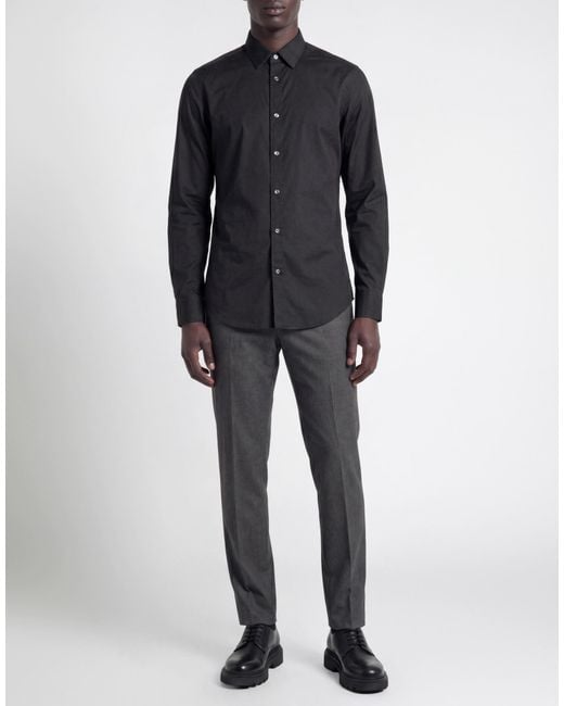 Grifoni Black Shirt Cotton, Polyamide, Elastane for men