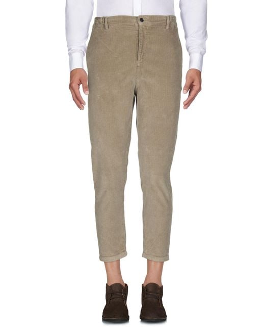 Daniele Alessandrini Natural Khaki Pants Cotton, Elastane for men