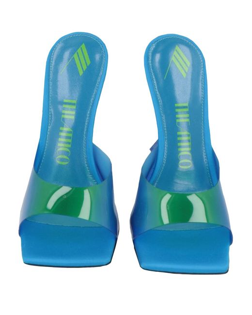 The Attico Blue Sandals Leather, Textile Fibers