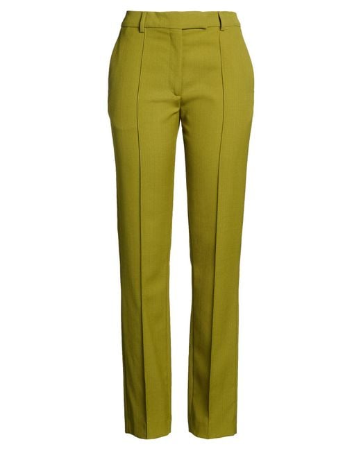 Acne Green Pants Polyester, Wool