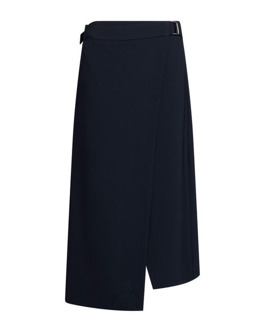 Alpha Studio Blue Midnight Midi Skirt Polyester, Elastane