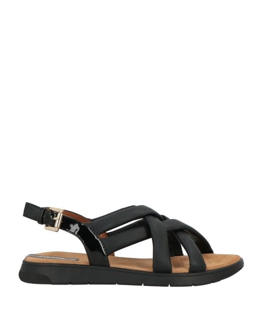 Geox Black Sandals Textile Fibers
