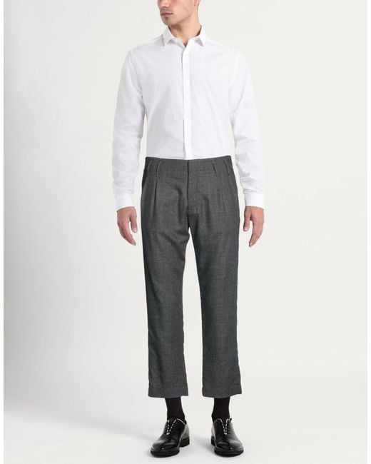Officina 36 Gray Pants Wool, Polyester for men