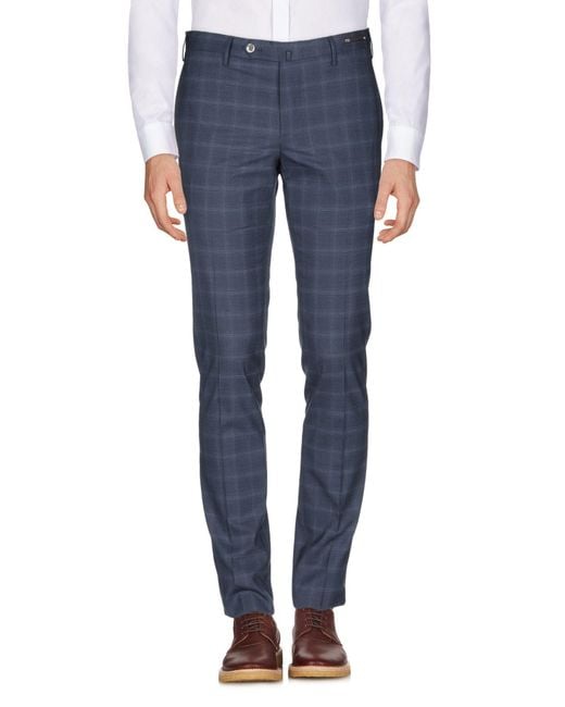 PT Torino Blue Midnight Pants Polyester, Wool, Elastane for men