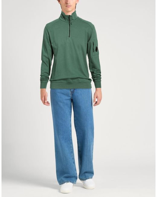 C P Company Green Military Sweatshirt Cotton for men