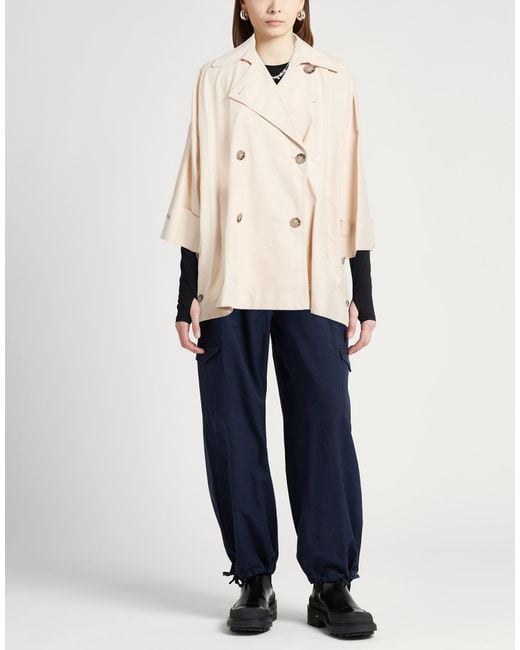 Peserico Natural Overcoat & Trench Coat Cotton, Polyamide