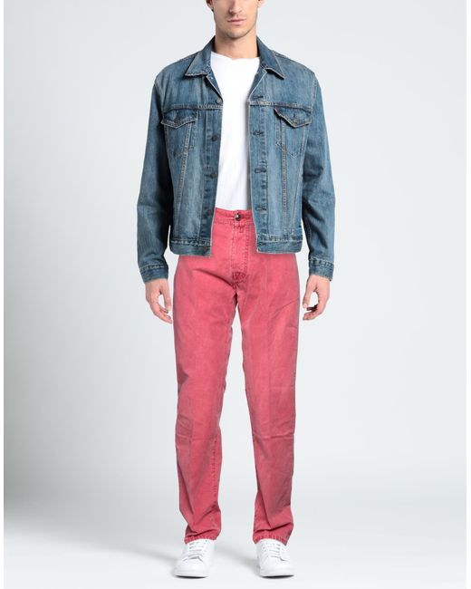 Jacob Coh?n Pink Coral Pants Cotton for men