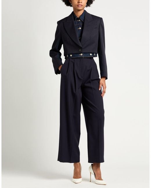 McQueen Blue Midnight Jacket Wool, Cotton