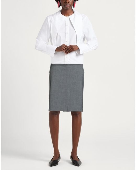 Kaos Gray Midi Skirt Polyester, Viscose, Elastane