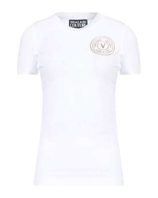 Versace Jeans Couture White T-Shirt Cotton, Elastane