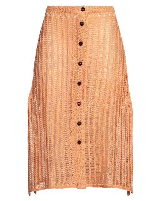 Solid & Striped Orange Midi Skirt