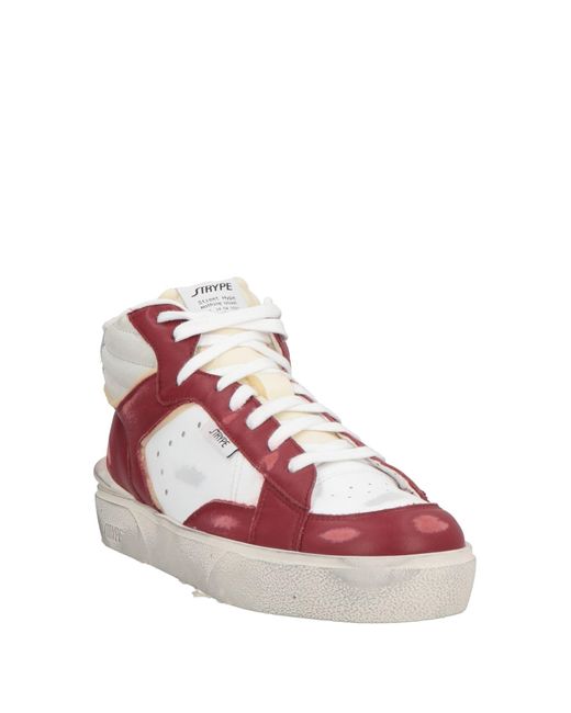 Strype Pink Burgundy Sneakers Leather, Textile Fibers for men
