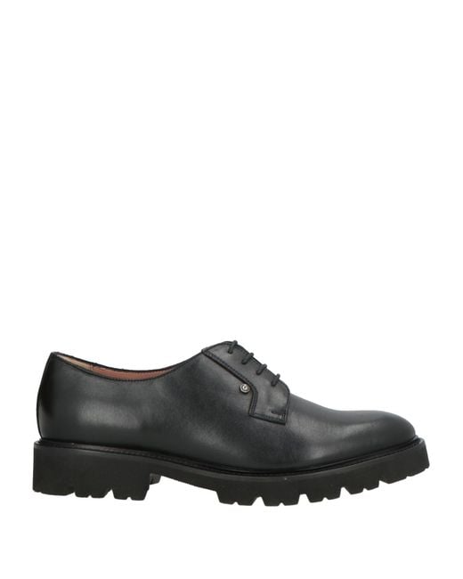 Pollini Gray Lace-Up Shoes Calfskin