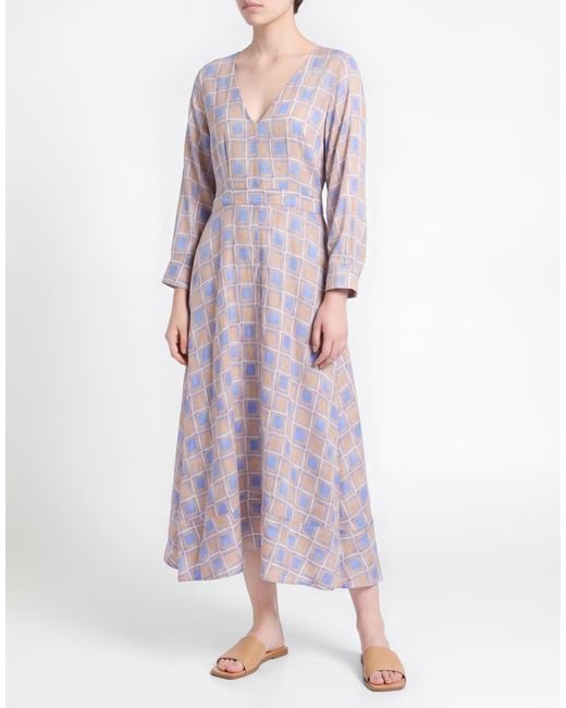 Caliban Purple Light Midi Dress Cotton