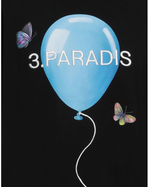 3.PARADIS Black T-shirt for men