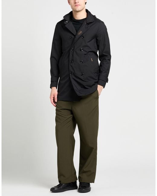 Moorer Black Overcoat & Trench Coat Polyester for men