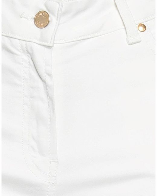 Clips More White Pants Cotton, Elastane
