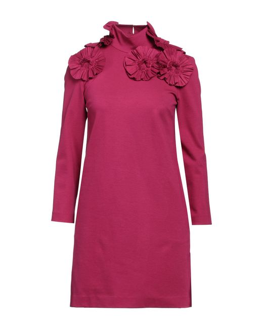 Suoli Pink Fuchsia Mini Dress Viscose, Polyamide, Elastane