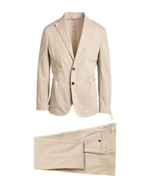 Manuel Ritz Natural Suit Cotton, Polyamide, Elastane for men