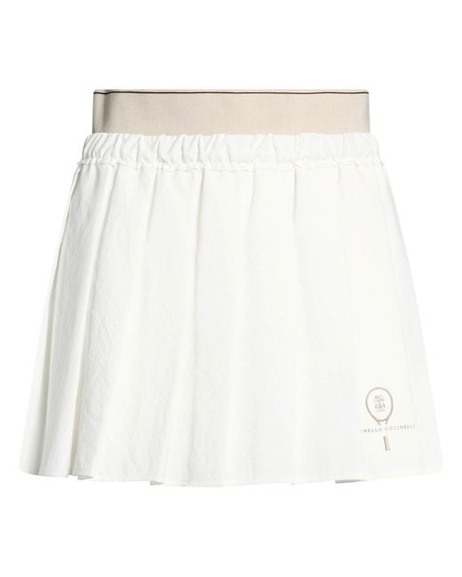 Brunello Cucinelli White Mini Skirt Polyester