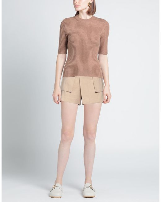 Maje Natural Shorts & Bermuda Shorts Linen, Viscose, Elastane, Polyester