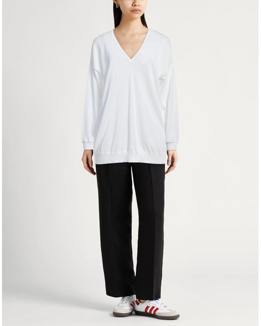 Fabiana Filippi White Ivory Sweater Cotton