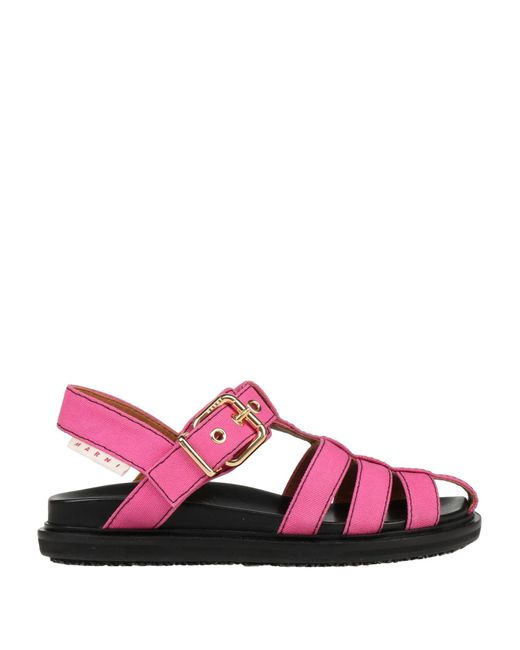 Marni Canvas Sandals in Fuchsia (Pink) | Lyst