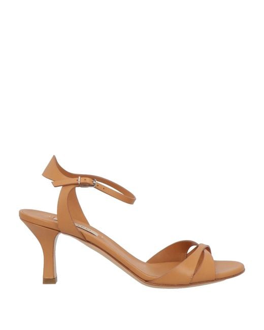 Casadei Natural Camel Sandals Leather
