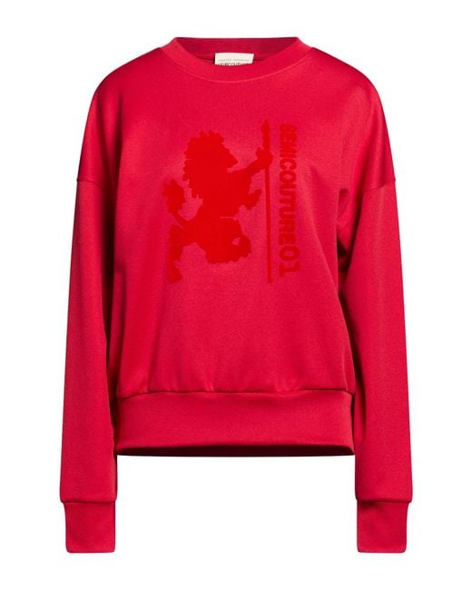 Semicouture Women's Red Sweatshirt Polyester Cotton
