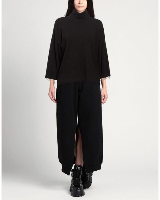 MEIMEIJ Black Turtleneck Virgin Wool, Cashmere