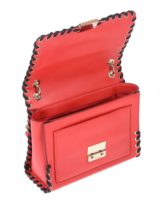 Karl Lagerfeld Red Handbag Bovine Leather