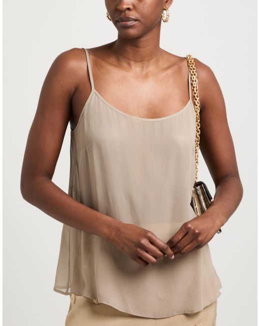 Pierantonio Gaspari Natural Taupe Top Viscose