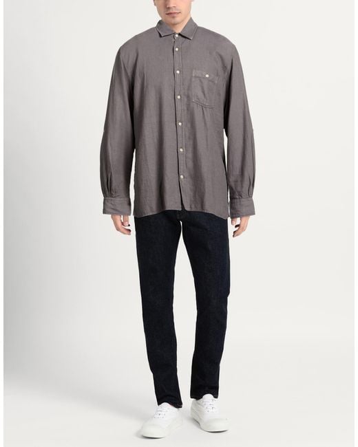Officine Generale Gray Shirt Cotton, Lyocell, Linen for men