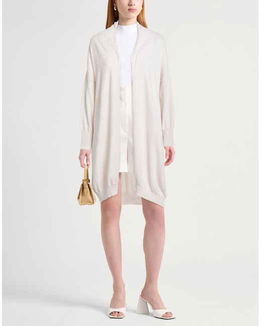 Antonelli White Cardigan Virgin Wool, Cashmere, Silk