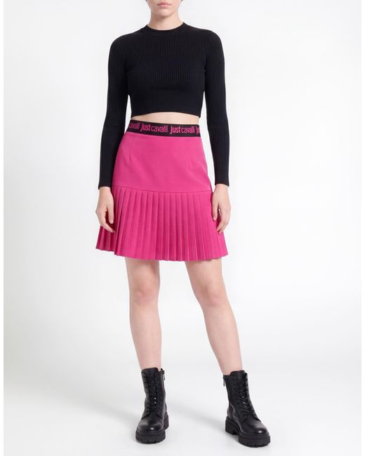 Just Cavalli Pink Fuchsia Mini Skirt Polyester, Elastane