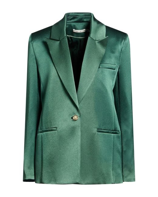 Alice + Olivia Green Dark Blazer Triacetate, Polyester