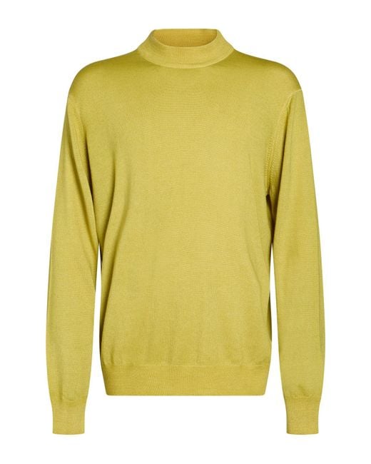 Gran Sasso Yellow Turtleneck Virgin Wool for men