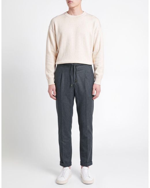 Luigi Borrelli Napoli Gray Pants Virgin Wool for men