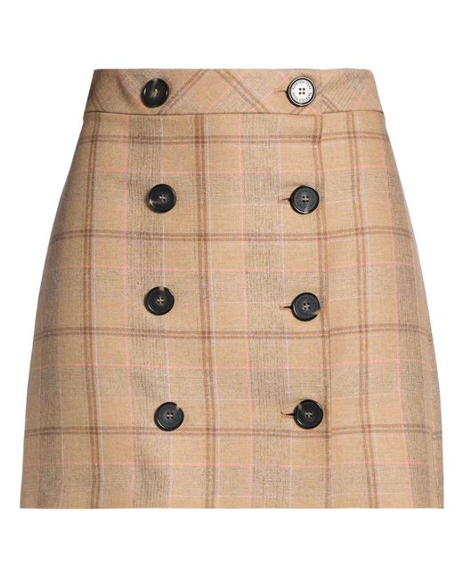 Patrizia Pepe Natural Mini Skirt Viscose, Virgin Wool, Polyester, Elastane