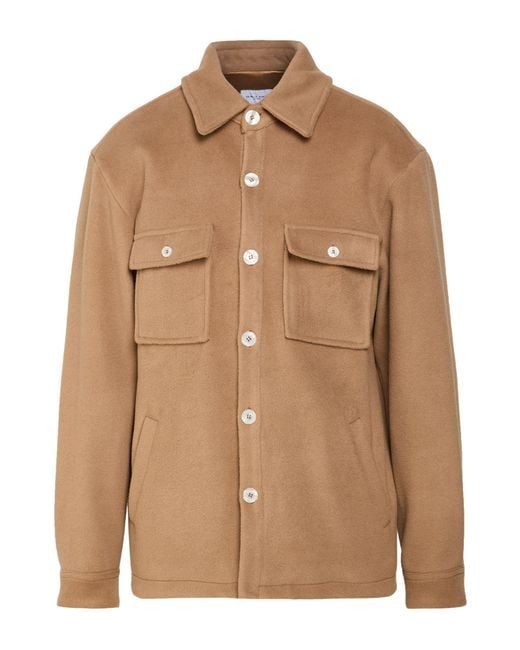 FAMILY FIRST Brown Camel Jacket Polyester, Viscose for men