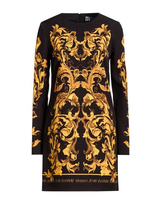 Versace Jeans Couture Black Mini Dress Polyester, Elastane