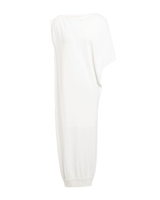 Liviana Conti White Midi Dress Viscose, Polyamide