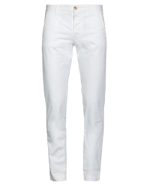 Blauer White Pants Cotton, Elastane for men