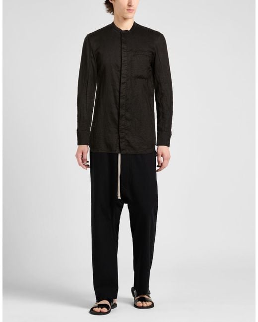 Masnada Black Shirt Ramie for men