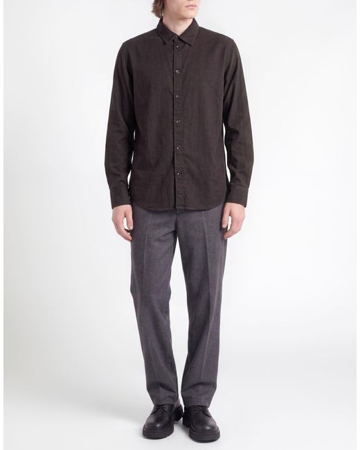 Rag & Bone Black Charcoal Shirt Cotton, Elastane for men