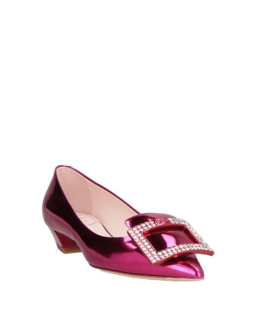 Roger Vivier Pink Fuchsia Loafers Leather