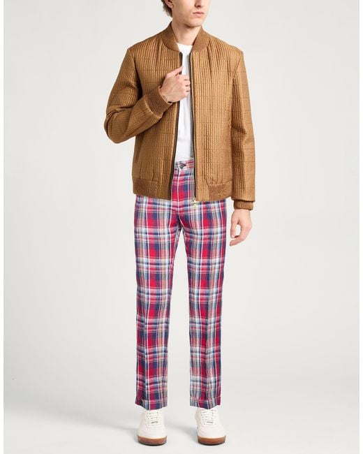 Incotex Red Pants Linen for men